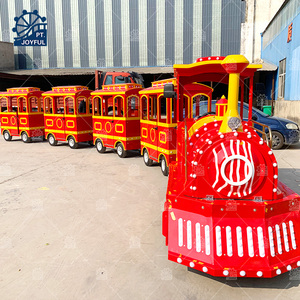 Train touristique de parc d'attractions, fabrication d'usine, train sans rails à piles, à vendre - Product Image 1