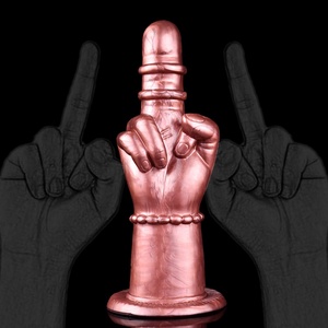Dildo de fantasía en forma de mano con dedo medio grueso, fuerte ventosa, para masturbación vaginal e inserción anal, juguetes sexuales de silicona unisex - Product Image 1