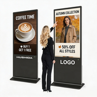 Écran publicitaire tactile sur pied ultra-fin Android 2K 4K, totem publicitaire vertical LCD 43 49 50 pouces