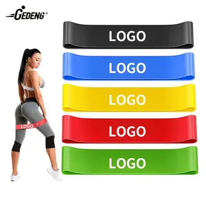 Fasce da allenamento in lattice naturale per allenamento della forza Fitness a casa, 5 set di fasce di resistenza con logo personalizzato.