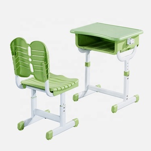 Ensemble de table et chaises d'étude pour étudiants Chaise de classe à cadre en métal enduit de poudre durable empilable pour un rangement facile dans la bibliothèque scolaire - Product Image 2