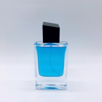 Flacon de parfum carré transparent en verre, 30 ml, 50 ml, à fond épais, avec pulvérisateur, style moyen-oriental