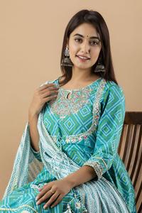 Festive spécial belle imprimé miroir broderie femmes OEM Service adultes inde et Pakistan 3 pièces costume ensemble soutien 1000 K0001 - Product Image 3