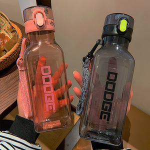 Botella <span class=keywords><strong>de</strong></span> agua potable para niños, botella cuadrada <span class=keywords><strong>de</strong></span> plástico, transparente, rosa y negro, para <span class=keywords><strong>la</strong></span> escuela, al aire libre, <span class=keywords><strong>2022</strong></span> ml, 700ml, novedad <span class=keywords><strong>de</strong></span> 1000 - Product Image 3