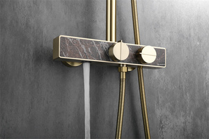 Juego de <span class=keywords><strong>ducha</strong></span> de alta gama, diseño elegante y Popular con Panel de <span class=keywords><strong>roca</strong></span>, Sistema de <span class=keywords><strong>ducha</strong></span> de cuerpo principal para Baño - Product Image 6