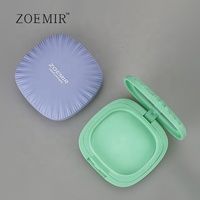 Boîte à poudre compacte en forme de coquille carrée, moule à presser pour poudre compacte, blush vert, pan unique
