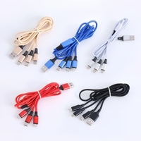 Cable de Viaje Multifuncional 3 en 1, 3A, 1.2m, Trenzado de Nailon, 4 Colores, Micro USB Tipo-C