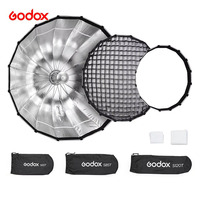 Godox S65T Parapluie Réflecteur de Lumière à Installation Rapide pour Studio, Grille Nid d'Abeille et Réflecteur Beauté Grand Angle Argenté pour la Photographie