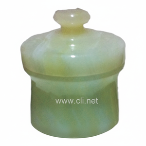 Maceta de azúcar de cerámica con diseño de ónix verde claro para restaurantes - Product Image 1