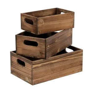 Деревенский оттоманский кофейный столик Декор домашний поднос Декор аксессуар Лидер продаж неглубокие деревянные ящики-деревянный ящик для вина
