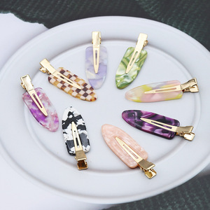 Clip geométrico de mármol para niña y mujer, accesorios para el cabello de material ABS, peinado de alta calidad - Product Image 5