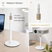 Support de caméra de projecteur de bureau en gros d'usine, support de lumière photo, support de table réglable en hauteur, trépied pour anneau lumineux