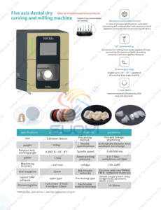 Macchina per incisione e fresatura Zirconia per laboratori odontoiatrici 5 assi CNC cam corona e ponte di laboratorio attrezzature - Product Image 6