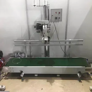 automatic bag closing sewing machine with pedestal and bag infeed device