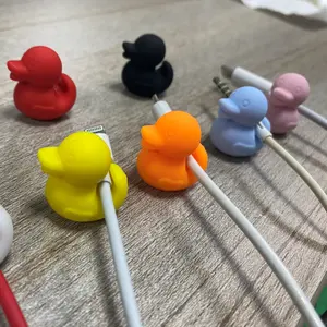 Custom Cartoon Magnetic Silicone Cable Organizer Clip Earphone Cable Desktop Wire Cord Management Cable Holder Clips