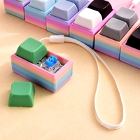 Porte-clés Fidget Clicker à 2 touches, pendentif de clé vierge à base dégradée, bouton-poussoir à interrupteur mécanique, joli cadeau