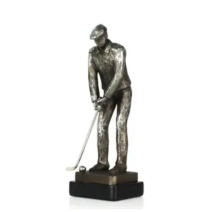 Resina Antico Argento Golf Action Figure per La Decorazione Domestica del Regalo Creativo Figurine Della Decorazione Della Casa di Arte Popolare In Europa