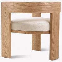 Chaise de salle à manger en bois massif avec dossier, personnalisable, style moderne minimaliste nordique, rembourrée en tissu, pour la maison, l'hôtel, le restaurant