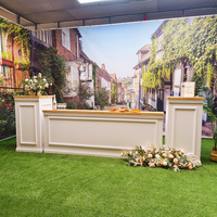 Bar à cocktails moderne personnalisé, station de boissons mobile en bois pour réceptions de mariage et douches nuptiales