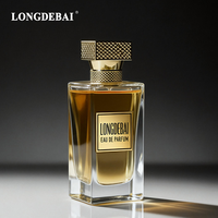 Flacon de parfum en verre rectangulaire transparent de 100 ml avec pompe à pression ECO Crimp, écologique, avec emballage en boîte