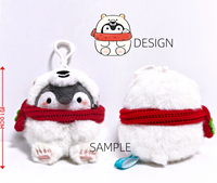Jouets en peluche personnalisés OEM ODM Fabricant Pingouin Saison des Fêtes Porte-clés en peluche personnalisé Sac à dos étudiant