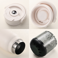 Thermos de Noël portable avec infuseur à thé magnétique en acier inoxydable 316, gravure personnalisée en gros, bouteille isotherme de luxe pour le bien-être d'entreprise