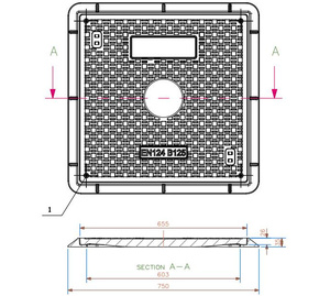 SMC composiet anti-diefstal putdeksel riooldeksels met frame - Product Image 4