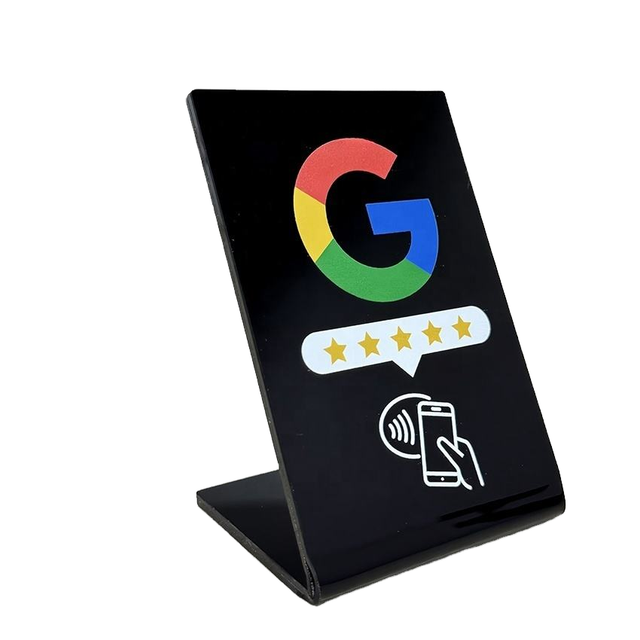 Smart NFC Standee Custom Acrylic Display Hub with QR Code 13.56MHz Vinyl NFC Table Stand for Shipment