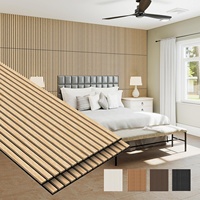 Panneaux acoustiques muraux en bois Akupanel en chêne blanc, panneaux acoustiques en bois lamellé-collé à 3 faces pour projets d'aménagement intérieur résidentiel et commercial