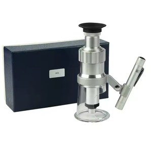 Lente d'ingrandimento in metallo ad alta potenza 100X con illuminazione a LED, microscopio tascabile con scala - Product Image 6