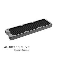 Radiateur de refroidissement à eau en cuivre Azieru AU-RD360-CU-V3 360, échangeur de chaleur à ailettes, plaque froide pour refroidissement liquide d'ordinateur