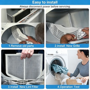 Kit de filtre à charpie pour sèche-linge W11117302 W10120998, écran et <span class=keywords><strong>grille</strong></span> de remplacement pour pièces de sèche-linge Whirlpool Kenmore - Product Image 6