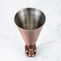 Juego de Jigger para Cócteles con Diseño de Calavera en Oro Rosa, 60ml 90ml, Acero Inoxidable 304, Vaso Medidor Premium con Anillo, Regalo para Bar, Fabricación OEM ODM