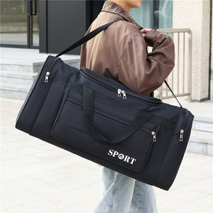 Oxford Cloth Waterproof Multifunctional Gym <b>Bag</b> Fashionable <b>Foldable</b> Handheld Travel Luggage Drawbar Zipper Crossbody Strap - Product Image 6
