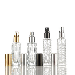 Flacon de parfum portable de <span class=keywords><strong>poche</strong></span> 12 ml, texture <span class=keywords><strong>vintage</strong></span> en forme de losange, en verre écologique transparent, échantillon de parfum à bille rechargeable - Product Image 4