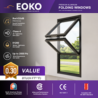 Fenêtres pliantes en aluminium EOKO, double vitrage trempé, étanches, économiseuses d'énergie, pour villa, balcon, système de fenêtres pliantes extérieures