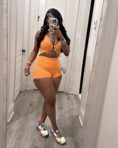 Nuovi arrivi estate 2024 Boutique S-2XL <span class=keywords><strong>Top</strong></span> Crop Hot Sexy moda due pezzi Shorts Set - Product Image 2