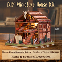 Kit de bricolage de luxe ETKVR en gros, Blocs de construction Lingyu Mountain Lodge, Puzzle 3D en bois, Fidget Book Nook, Certifié CE