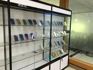 Giá rẻ Glass hiển thị Showcase Tủ hiển thị trường hợp cho cửa hàng có thể khóa LED ánh sáng khói cửa hàng Showcase - Product Image 6