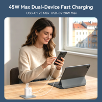 Chargeur mural rapide USB-A vers USB-C QC PD 3.0 45W, prise US EU UK, chargeur de voyage de remplacement, bloc de charge rapide 4 ports