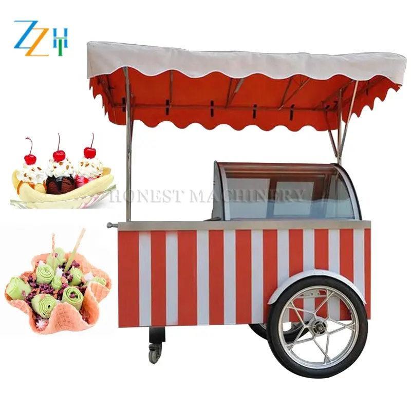 Mobile Ice Cream Cart / Ice Cream Cart with Wheels / Ice Cream Cart with Freezer