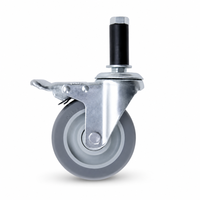 Roue pivotante TPR de 4 pouces avec frein, roue de chariot de 28 mm pour système de chariot d'établi industriel