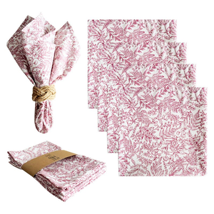 Serviettes en coton à imprimé botanique rustique, douces et réutilisables, pour la décoration de table de <span class=keywords><strong>mariage</strong></span>, de fête, de maison ou de restaurant - Product Image 3