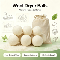 Offre Spéciale : Boules de séchage réutilisables en laine de mouton biologique Praknu – Anti-statique, anti-plis, économie d'énergie pour le linge et les doudounes