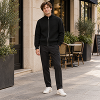 Cardigan en maille zippé pour homme, col montant, manches longues, décontracté, hiver, manteau tricoté, fabricant OEM ODM