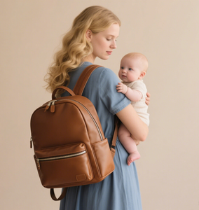 Nhà Sản Xuất Tùy Chỉnh Giả Da Thai Sản Bệnh Viện Du Lịch Tã Túi Đa Chức Năng PU Da Bé Túi Ba Lô Cho Mẹ Cha - Product Image 1