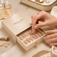 Boîte d'emballage pour ongles press-on personnalisée, boîte en carton écologique avec impression de logo