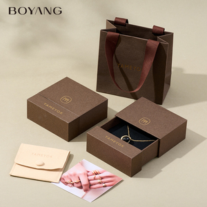 Custom Logo Recyclable Handmade <strong>Gift</strong> <strong>Box</strong> Packing <strong>Jewellery</strong> Necklace Bracelet Rings Drawer Paper Jewelry <strong>Box</strong> - Product Image 5