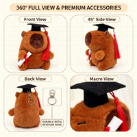 Peluche Capybara Douce de 4 Pouces, Modèle Remise de Diplôme, Porte-clés, Breloque, Prix pour Machine de Jeu d'Arcade de Centre Commercial, Stock Direct Usine
