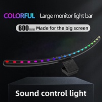Barre lumineuse d'affichage de fond multifonctionnelle à 3 modes et 7 couleurs Barre lumineuse incurvée pour écran d'ordinateur pour salle de jeux